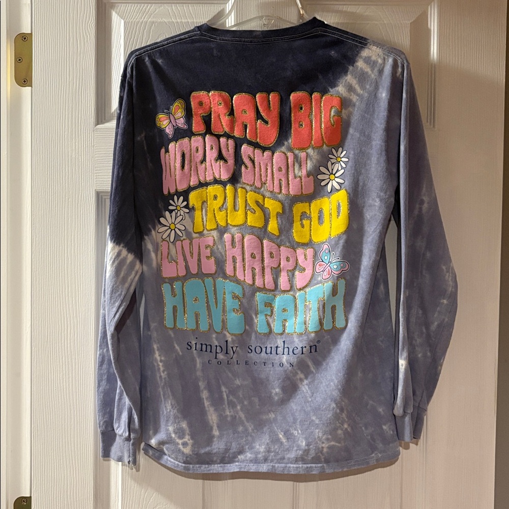Simply Southern Blue Tie-Dye Long Sleeve Shirt
